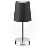 monzana Nachttischlampe 32cm Stoffschirm E14 Chrom 15W Wohnzimmer Schlafzimmer Lampe Leuchte Tischlampe Nachttischleuchte Tischleuchte