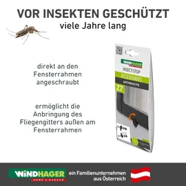 WINDHAGER Insektenschutz Vorreiber-Set Fenster Fliegengitter-Zubehör, Insektenschutz Ersatzteile, Spannrahmen Fenster, inkl. Schrauben, einfache Montage, 4 Stück Zubehör für Fliegengitter, Frontalmontage für