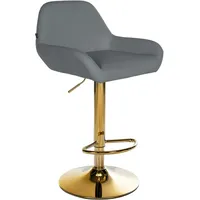 CLP Barhocker Braga Gold Kunstleder grau