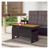 vidaXL Gartentisch 100 x 50 x 43/63 cm Schwarz
