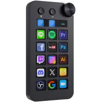 Treaslin N1 3-in-1 Stream Controller Deck,Profi Macro Keypad mit 15 animierten LCD-Tasten,Regler&Display,Auch als Numpad&Rechner für Streaming&Produktivität(Win10+/Mac14.0+)-Black