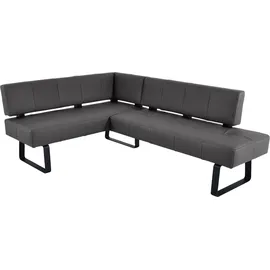 K+W Komfort & Wohnen Eckbank K+W KOMFORT & WOHNEN "Spider II", grau (mocca 78, schwarz), B:165cm H:88cm T:227cm, Sitzbänke, Eckbank, Sitzsteppung, bequem durch Sandwichbauweise, 2 Stellmaße