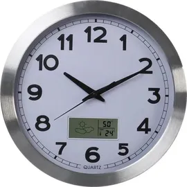 Perel Wanduhr Silber 35 cm