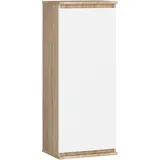 Akord - Hängender Schrank W40 Sonoma-eiche 40 Cm Tür 3 Regalen Front Weiß B40 X H99 X T30 Cm