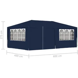 vidaXL Profi-Partyzelt 4 x 6 m inkl. Seitenteile blau