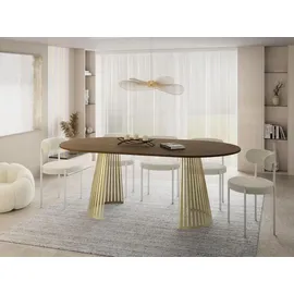 WFL GROUP Esstisch Rund 100 x 76 x 100 cm braun