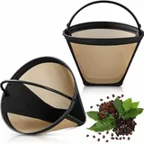 2 Stück Wiederverwendbare Kaffeefilter, Permanente Kaffeefilter Aus Edelstahlgewebe Mit Griff, Handkaffeefilter Für Kaffeemaschinen B