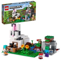 LEGO 21181 Minecraft Die Ranch Hase, Bauset, Spielzeug für Kinder ab 8 Jahren mit Trainerfiguren, Zombie, Tiere