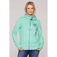 SOCCX Damen, Sweatjacke mit hohem Kragen und Rücken-Artwork New aqua), XXL - XXL