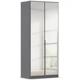 Rauch Drehtürenschrank Alabama 91 x 229 x 54 cm Grau metallic/Schwarz