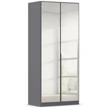 Rauch Drehtürenschrank Alabama 91 x 229 x 54 cm Grau metallic/Schwarz