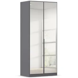 Rauch Drehtürenschrank Alabama 91 x 229 x 54 cm Grau metallic/Schwarz