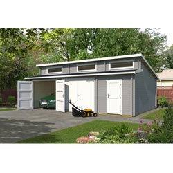 WEKA Garage, BxT: 820 x 579,6 cm, holz - grau