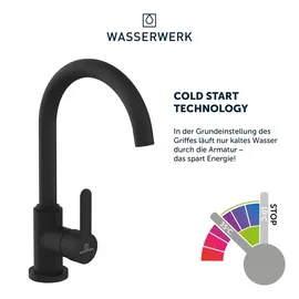 wasserwerk »WK 5, Wasserhahn, Küche, Einhebelmischer«, schwarz