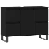 vidaXL Badschrank Schwarz 80x33x60 cm Holzwerkstoff