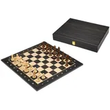 Philos Schachset schwarz, Turnier Feld 50 mm mit Holzkassette für Schachfiguren