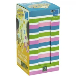 inFo 4er-Pack Haftnotizwürfel »Brilliant Farbmix« 4 x 400 Blatt Vorteilspack blau, 7.5x7.5 cm