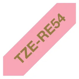 Brother TZe-RE54 Textilband – gold auf rosa TZERE54