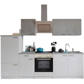 Respekta Küchenzeile Malia 270 cm Grau/Weiß