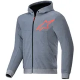 Alpinestars Chrome V2 Sport Reißverschlusspullover - Grey Heather / Red Fluo - S