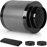 LADYSONS 6 inch/150 mm Luftkohlefilter für Wachstumszelt - Aktivkohlefilter mit Leichtes Australische Virgin-Holzkohle, Geruchskontrolle für Grow Tent Fan, Grow Zelte, Hydrokultur, Luftfiltration