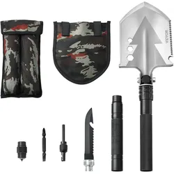 VEVOR Survival Schaufel 8 in 1 Camping-Schaufel Faltbar Tragbar Multifunktional
