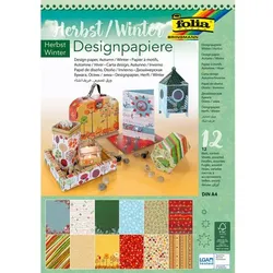 Folia Designpapiere »Herbst/Winter«, 165 g/m2, DIN A4, 12 Blatt