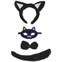 Petitebelle Stirnband Bowtie Schwanz Maske 4pc Kostüm Einheitsgröße Schwarze Katze