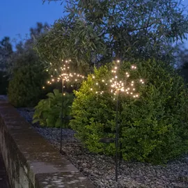 Star Trading | LED-Solar-Dekoration'Firework', 2er Pack, schwarz 45 warmwhite LED