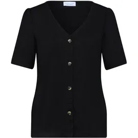 street one studio STREET ONE Shirt mit V-Neck und Knopfleiste - schwarz,