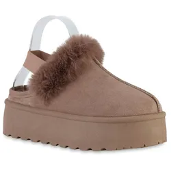 Damen Pantoffeln in Khaki