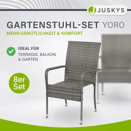 Juskys Polyrattan Gartenstühle Yoro
