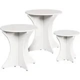 vidaXL Couchtisch 3 Stk Weiß Kiefer 46 x 46 x 47 cm