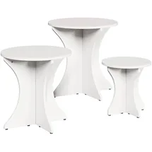 vidaXL Couchtisch 3 Stk Weiß Kiefer 46 x 46 x 47 cm
