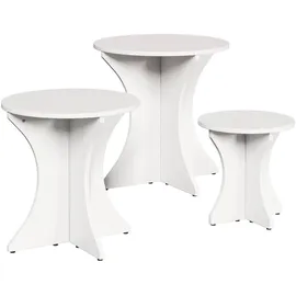 vidaXL Couchtisch 3 Stk Weiß Kiefer 46 x 46 x 47 cm