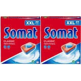 Somat Classic Spülmaschinen Tabs, 154 (2x77) Tabs, XXL Pack, Geschirrspül Tabs für die tägliche Reinigung von Besteck und Geschirr, mit Extra-Kraft und Schutz vor Glaskorrosion