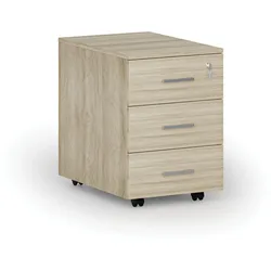 Büro-Rollcontainer SEGMENT, 3 Schubladen, Eiche natur