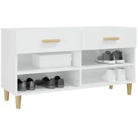 VidaXL Schuhschrank Hochglanz-Weiß 102x35x55 cm Holzwerkstoff