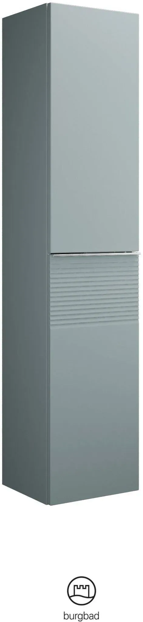 burgbad Fiumo Hochschrank mit Plisseestruktur unten 1600x350x320 Eisblau Softmatt - Eisblau Softmatt