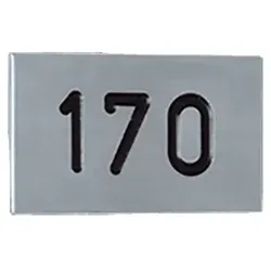 Edelstahl-Nummernschild, selbstklebend, 3-stellig