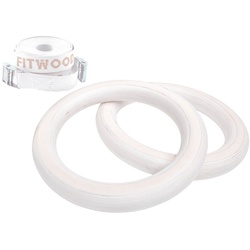 FitWood Play Turnringe 25mm - Glazing Oberfläche / Weiß Gurt