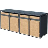 ML-Design Mülltonnenbox 4er 4 Tonnen 240L 264x80x116,3 cm, Aufbewahrung - Schutzhüllen