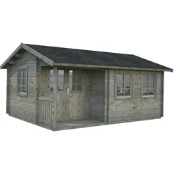 Gartenhaus PALMAKO "Susanna", grau, Fußboden im Gartenhaus, ohne Dacheindeckung, Holzwerkstoff, Gartenhäuser, 16,4 qm