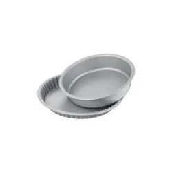Berndes Kuchenform Set, Aluminium 0019126512 , 1 Set = 1 Kuchenform rund: 26 cm, Quiche-Tarteform rund: 30 cm