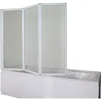 Xxxl Badewannenfaltwand, Weiß, Metall, Glas, 130x121 cm, Badezimmer, Waschbecken & Armaturen, Duschpaneele