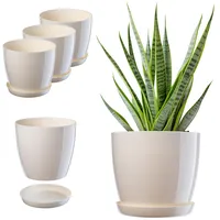 Kadax Blumentopf mit Untersetzer, aus Kunststoff, rund, 28 cm,