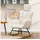 COMHOMA Ohrensessel Relaxsessel Teddy-Plüsch 160 x 150 x 150 cm Beige mit Kopfstütze