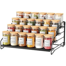 mayzolop Gewürzregal 4 Etagen 0 x 0 x 0 cm Schwarz