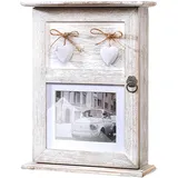 Kobolo Schlüsselkasten Schlüsselbox Schlüsselschrank - Heart - Holz - 22x7x30 cm für Eingang, Flur, Büro