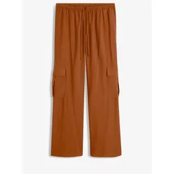 bonprix Fließende Cargohose, braun, 46
